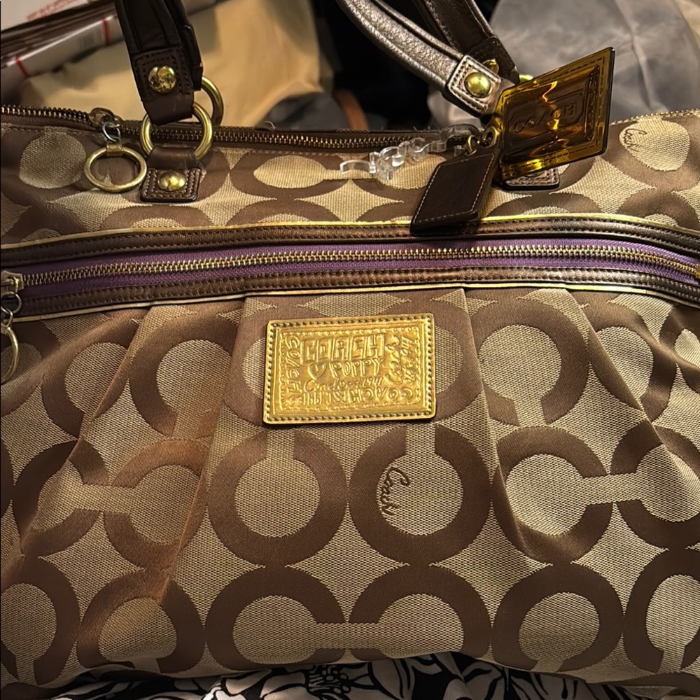 Coach Poppy Brown Signature Bag